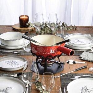 TABLE ET COOK Service à fondue 22 cm Rouge - Hiver