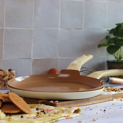 MENASTYL Crêpière 26 cm Noisette - Colorama