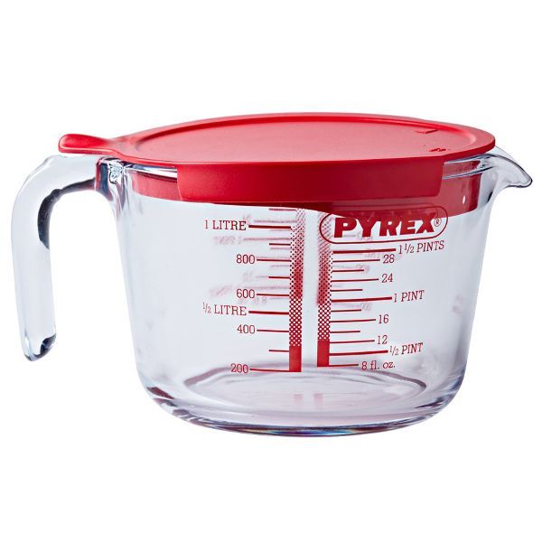 PYREX Broc mesureur 1 L avec couvercle - Cook & Enjoy