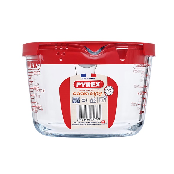 PYREX Broc mesureur 1 L avec couvercle - Cook & Enjoy
