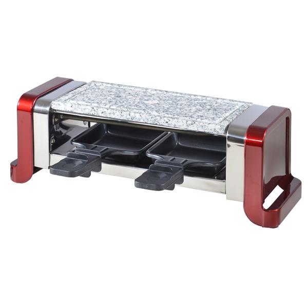 KITCHENCHEF Raclette / Gril / Pierre 2 personnes Rouge Métal - GR202-350R