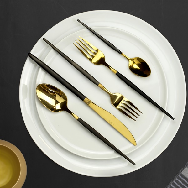 AMEFA Ménagère 24 pièces Or & Noir - Soprano