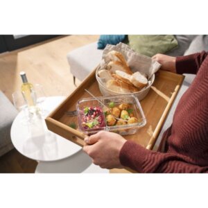 EMSA Boite rectangulaire 0,8L rouge + diviser - Clip&Close