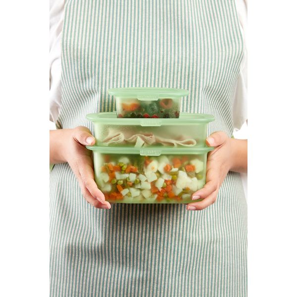 LEKUE Set 3 boîtes en silicone - Reuse & Reduce
