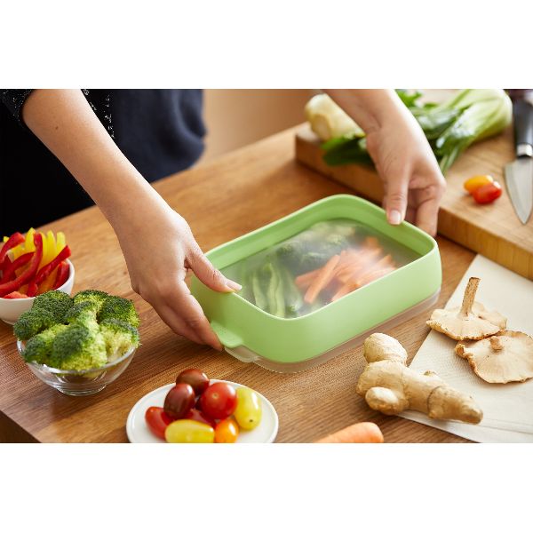 LEKUE Set de 2 plateaux de conservation réutilisables