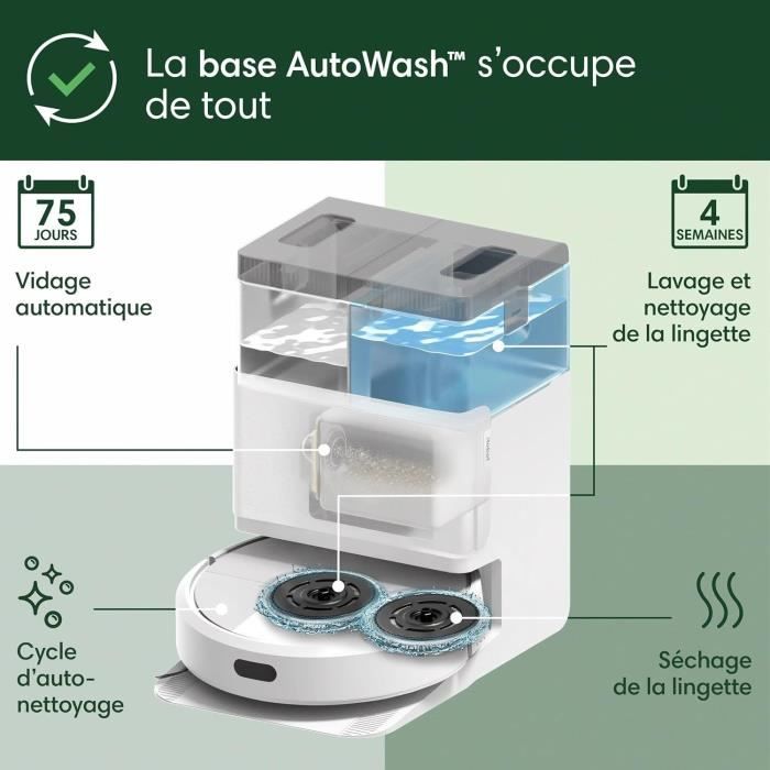 iRobot Roomba Combo J5+ (Plus 405) - Robot Aspirateur Laveur Autonome, Base AutoWash, Lavage & Séchage Lingette, Navigation LiDAR – Image 2