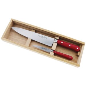 Coffret 2 Couteaux de Cuisine Jean Dubost "1920" : L'Art de la Coupe à la Française (Rouge Passion)