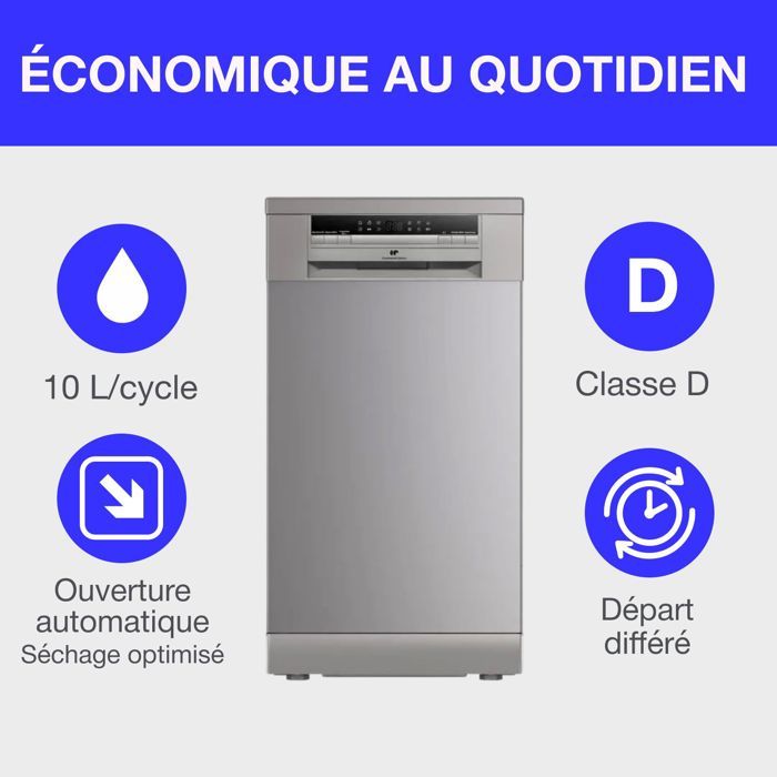 Lave-vaisselle 45 cm Continental Edison CELV1145S – 11 Couverts Silver – Image 6