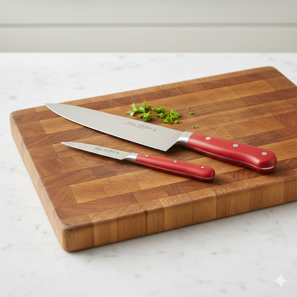 Coffret 2 Couteaux de Cuisine Jean Dubost "1920" : L'Art de la Coupe à la Française (Rouge Passion) – Image 2