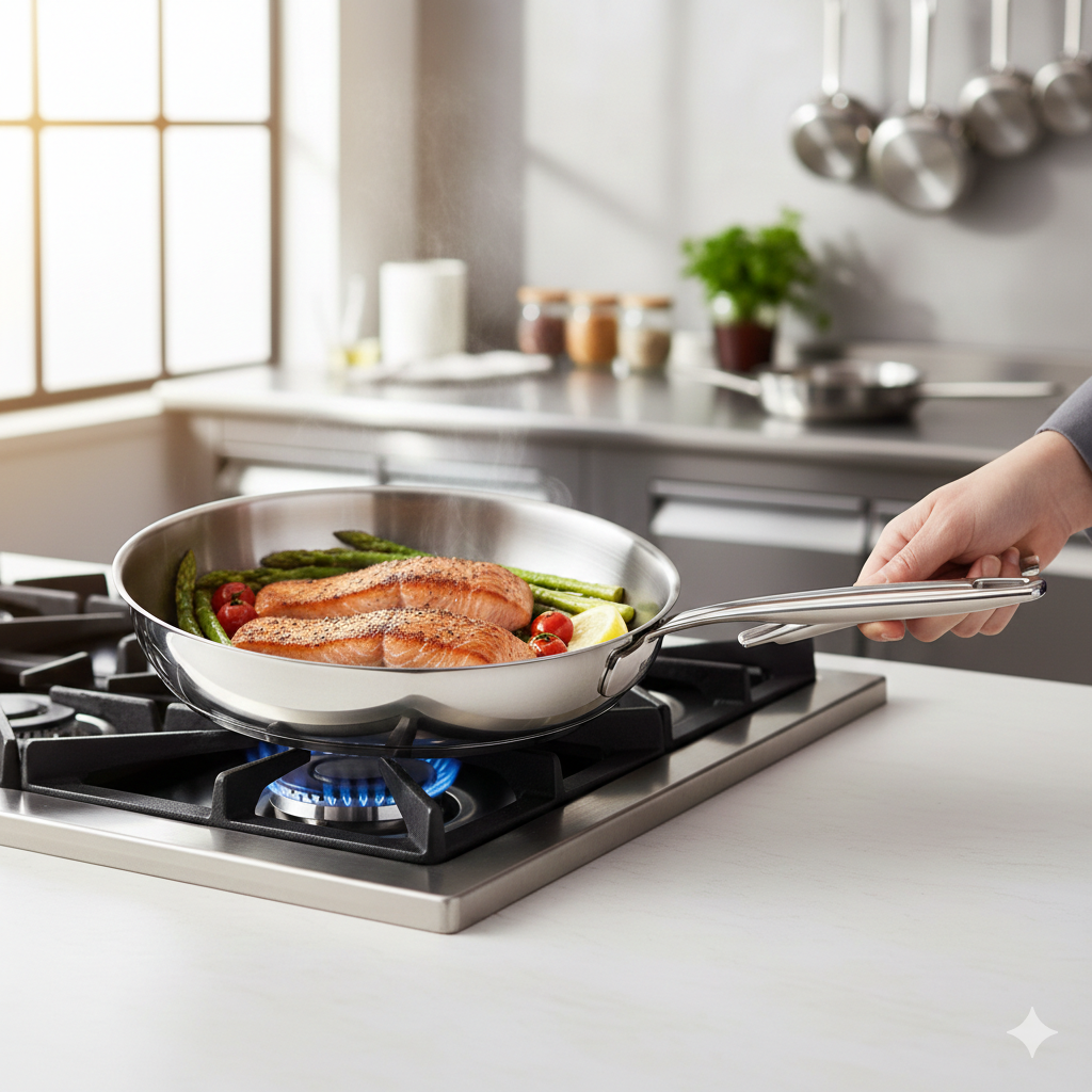 Poêle Inox 20 cm Beka Maestro : L'Excellence de l'Acier Inoxydable pour une Cuisine de Précision – Image 3