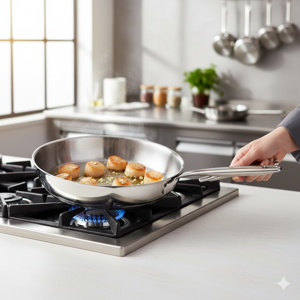 Poêle Inox 20 cm Beka Maestro : L'Excellence de l'Acier Inoxydable pour une Cuisine de Précision – Image 2