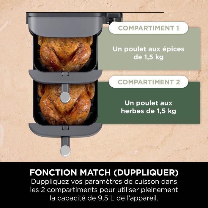 Airfryer ninja double stack xl sl400eu | 9.5l, 6-en-1 | friteuse sans huile verticale 4 niveaux avec sync - NINJA – Image 4
