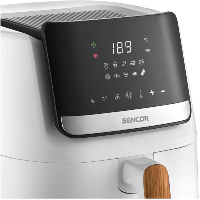 Airfryer sencor sfr 6551wh 6,5l : friteuse sans huile 1600w (blanche) | écran led, cuisson rapide et saine - SENCOR