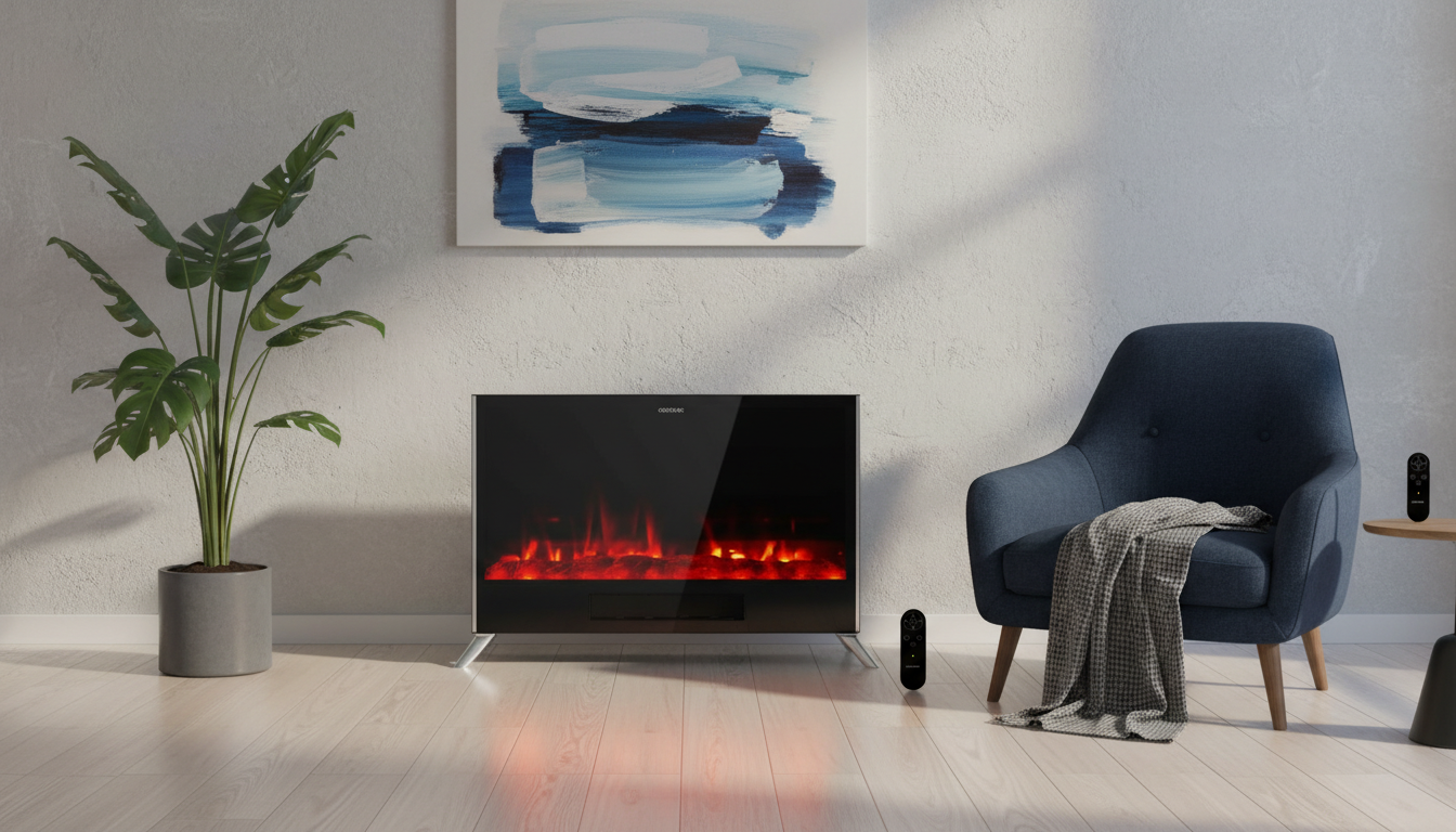 Cheminée Électrique Cecotec ReadyWarm 7500 3in1 Total Flames – 2000 W Noir : L’Élégance de la Flamme, la Puissance du Chaleur – Image 3