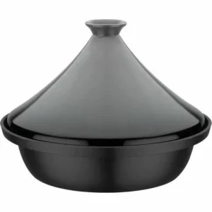 Tajine GSW en fonte massive 30 x 22 cm gris – Tous feux dont induction, couvercle céramique